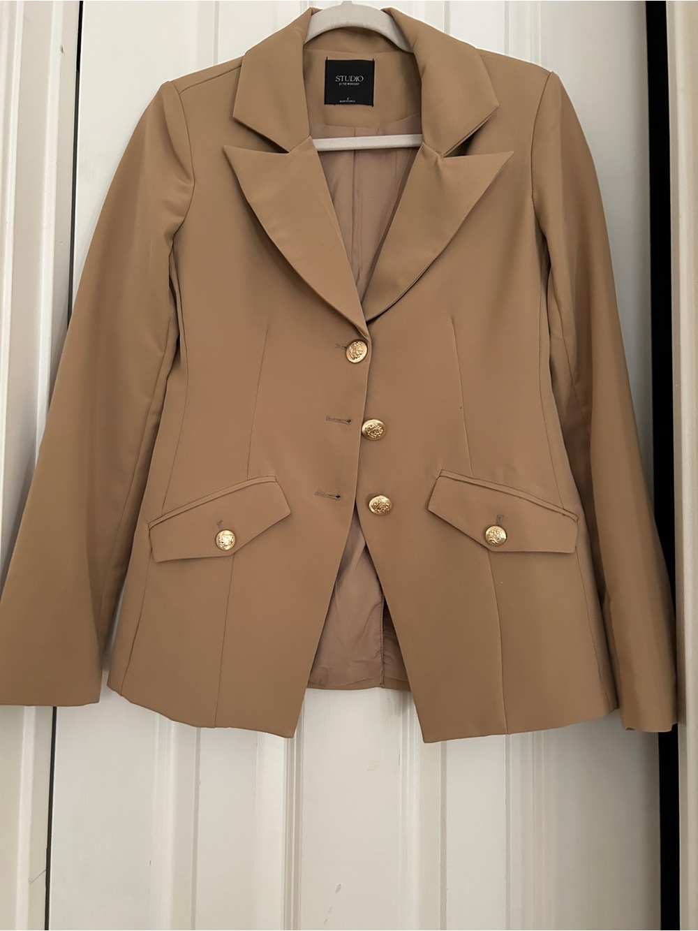Studio Camel Blazer with Gold Buttons